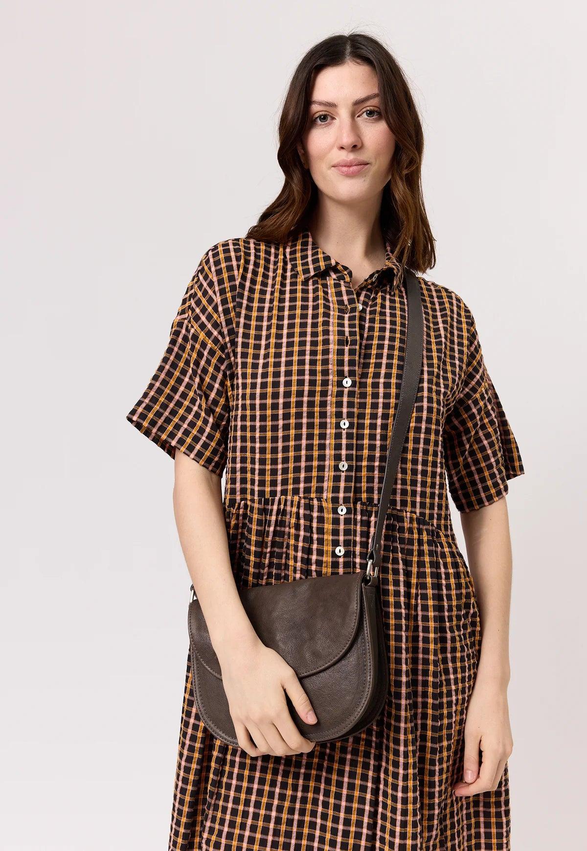 Nancybird Shell Bag in Charcoal - the tartan fox