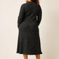 Nancybird Simona Long Sleeve Rib Dress in Black Melange - the tartan fox