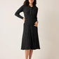 Nancybird Simona Long Sleeve Rib Dress in Black Melange - the tartan fox