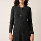 Nancybird Simona Long Sleeve Rib Dress in Black Melange - the tartan fox