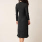 Nancybird Simona Long Sleeve Rib Dress in Black Melange - the tartan fox