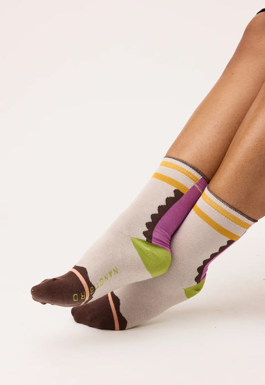 Nancybird Socks in Desert Shapes - the tartan fox