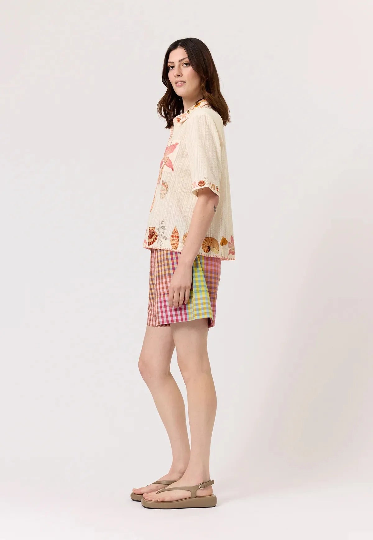 Nancybird Summer Shirt in Cream Shell - the tartan fox