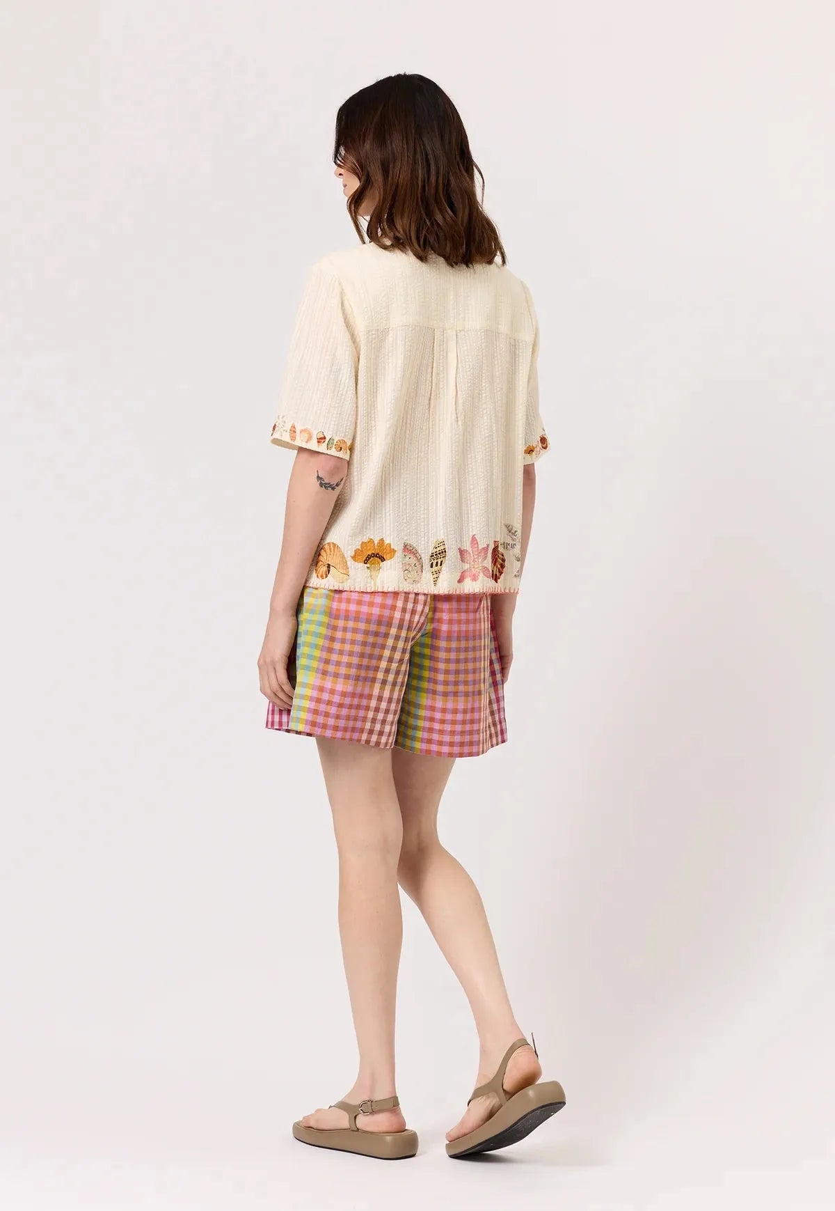 Nancybird Summer Shirt in Cream Shell - the tartan fox