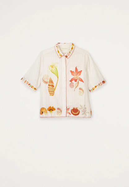 Nancybird Summer Shirt in Cream Shell - the tartan fox