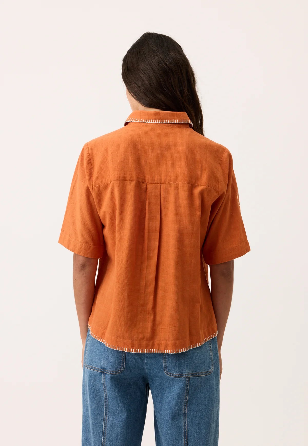 Nancybird Summer Shirt in Embroidery - the tartan fox