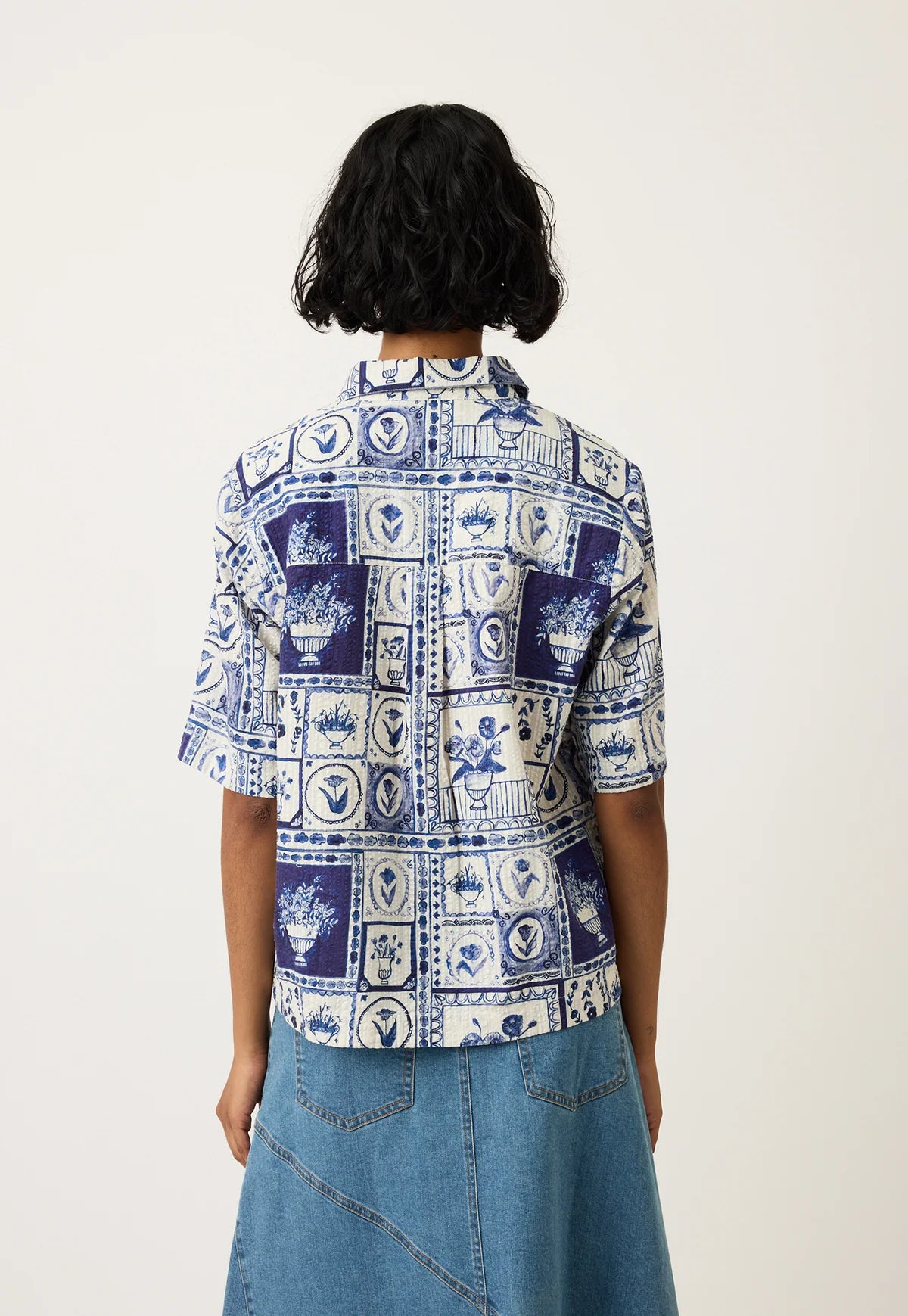 Nancybird Summer Shirt in Lyon Tile - the tartan fox