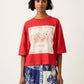 Nancybird Tasmin Boxy Tee in Red Vase - the tartan fox