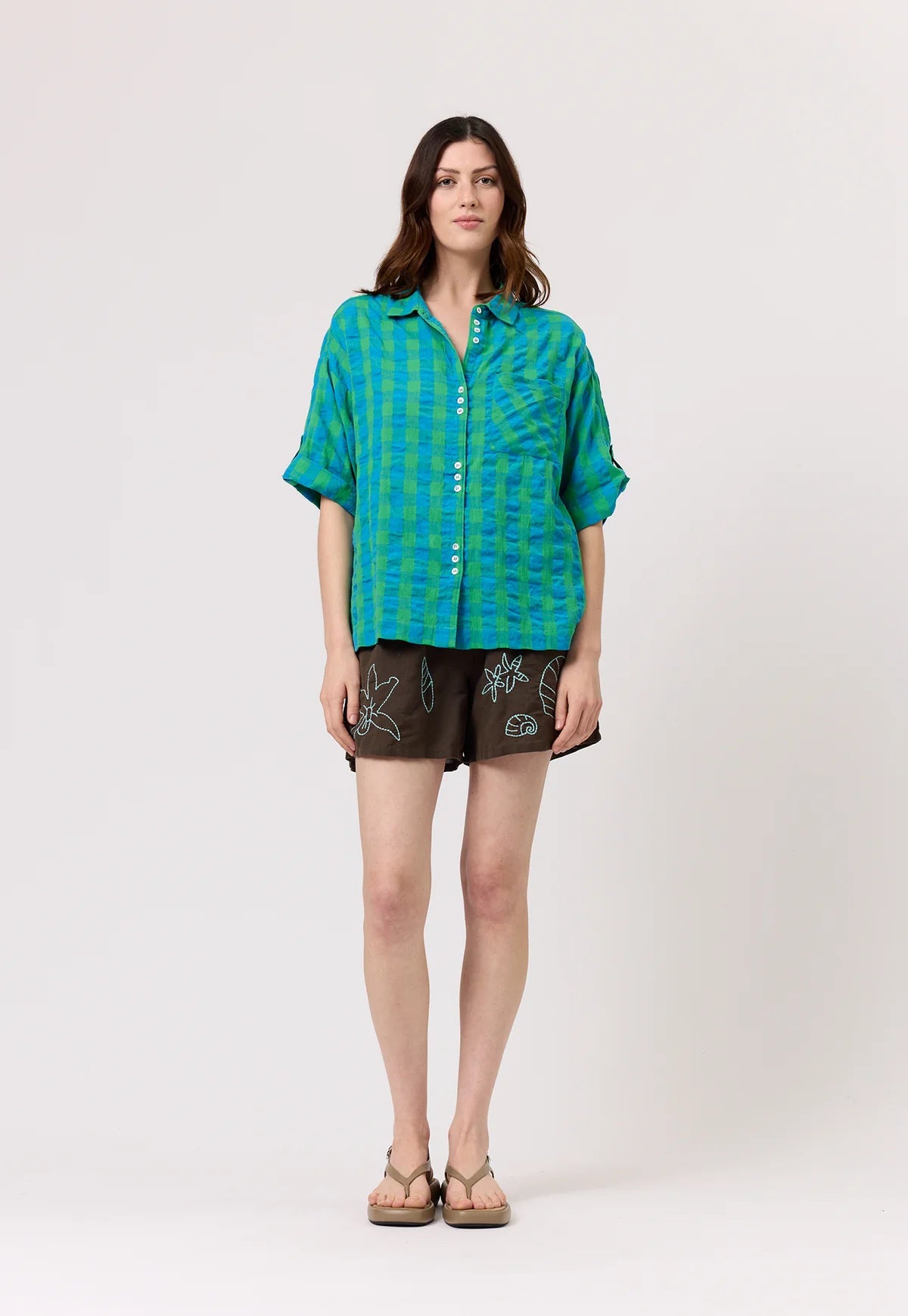 Nancybird Yaya Shirt in Verdant Check - the tartan fox