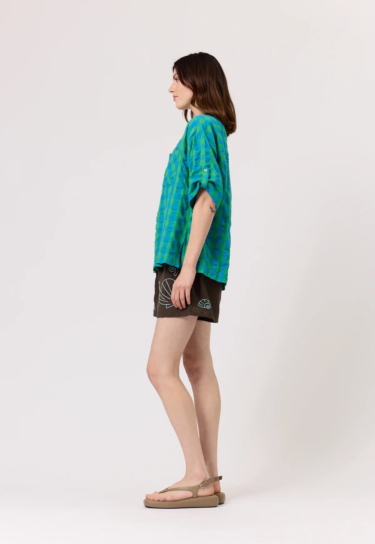 Nancybird Yaya Shirt in Verdant Check - the tartan fox