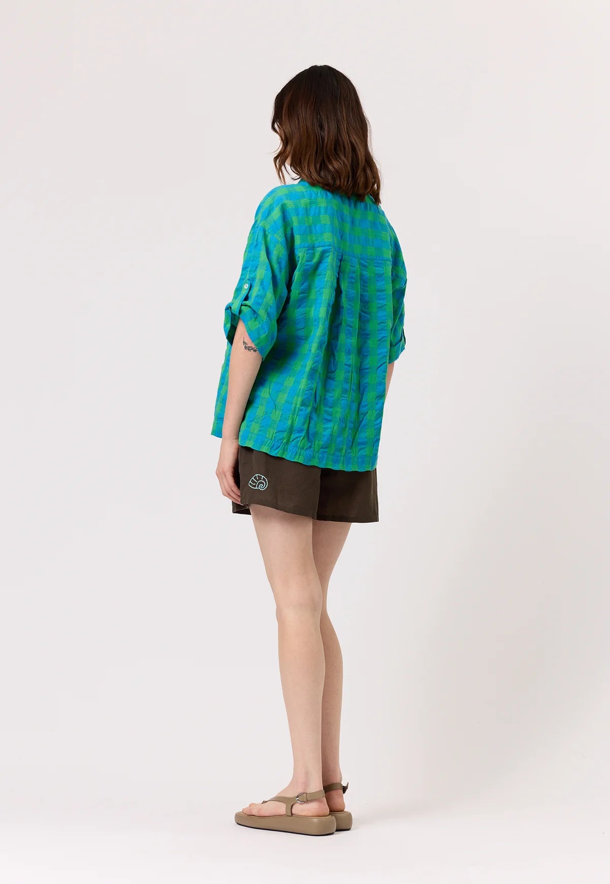 Nancybird Yaya Shirt in Verdant Check - the tartan fox