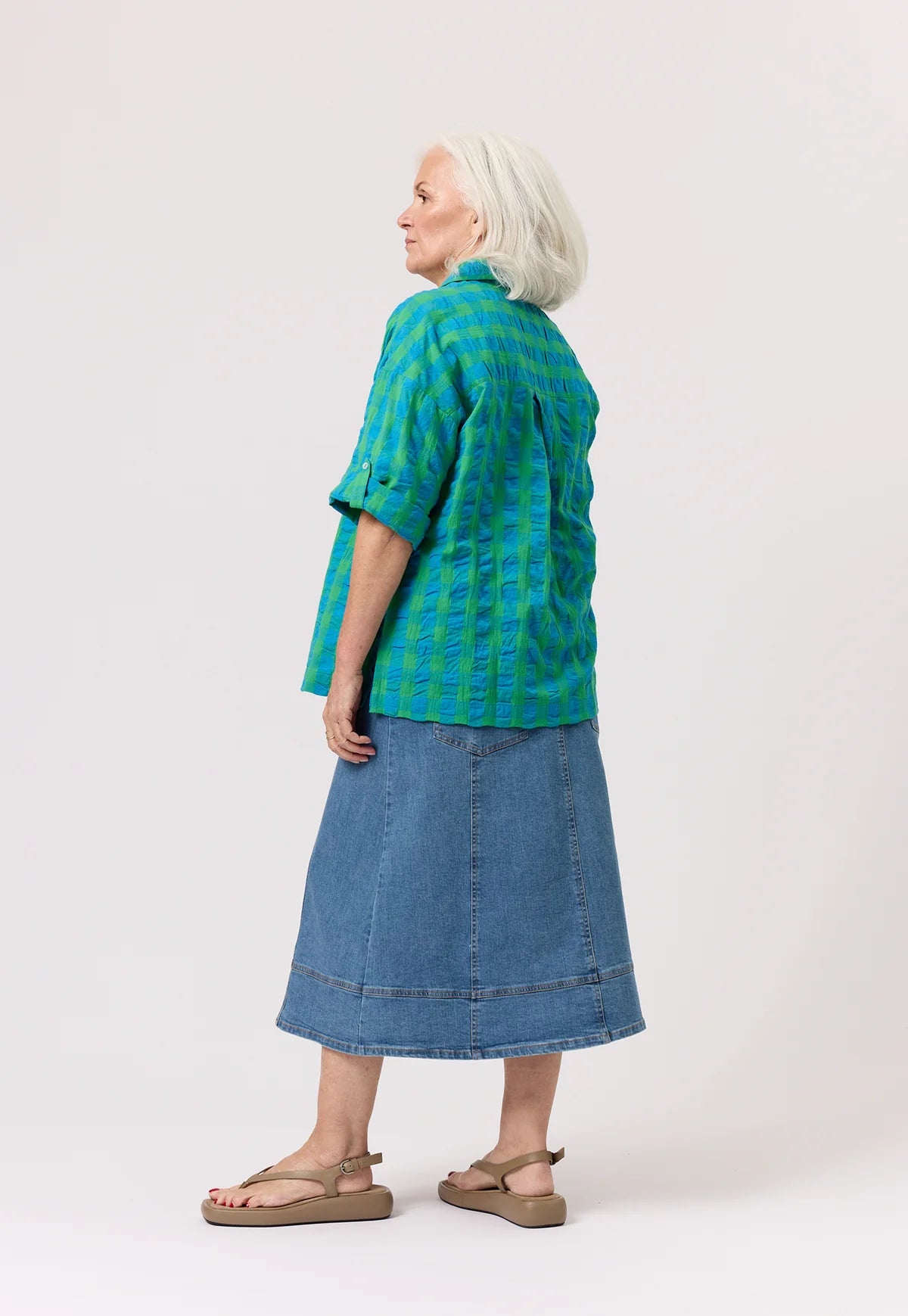 Nancybird Yaya Shirt in Verdant Check - the tartan fox