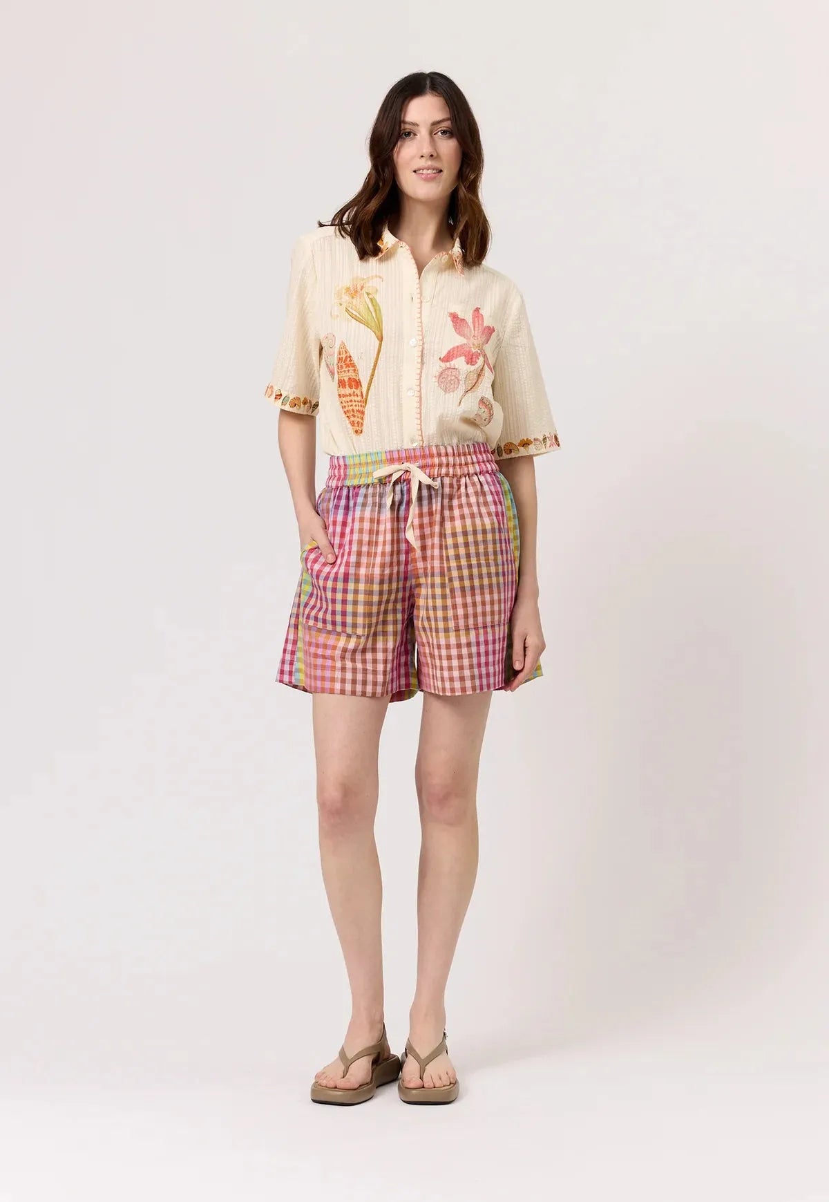 Nancybird Zana Short in Sunrise Check - the tartan fox