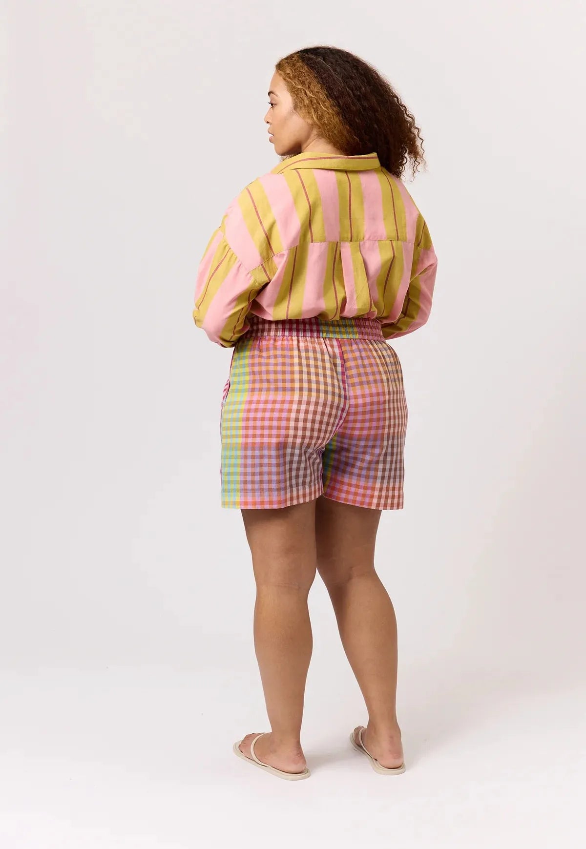 Nancybird Zana Short in Sunrise Check - the tartan fox