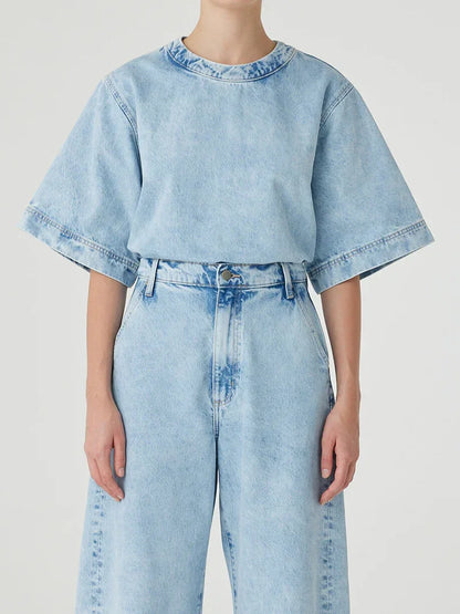 Nobody Denim Luna Top in Cloud Wash - the tartan fox