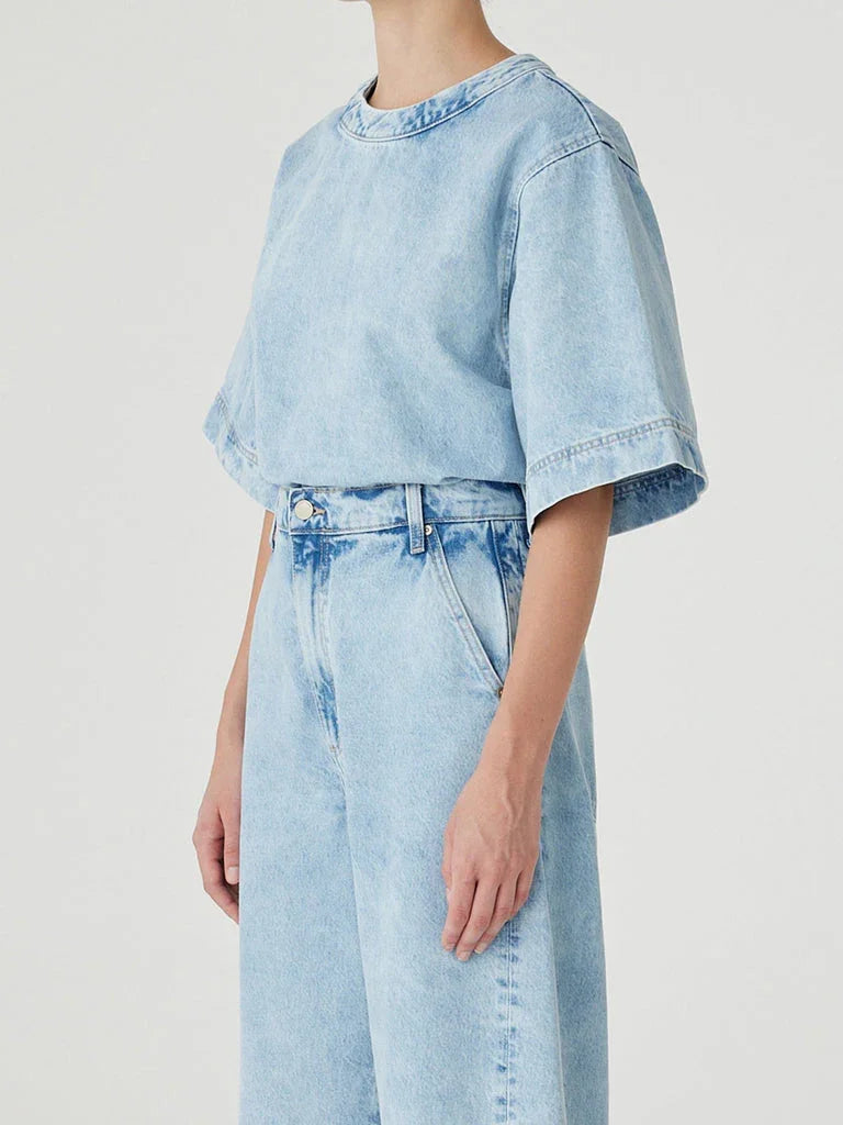 Nobody Denim Luna Top in Cloud Wash - the tartan fox