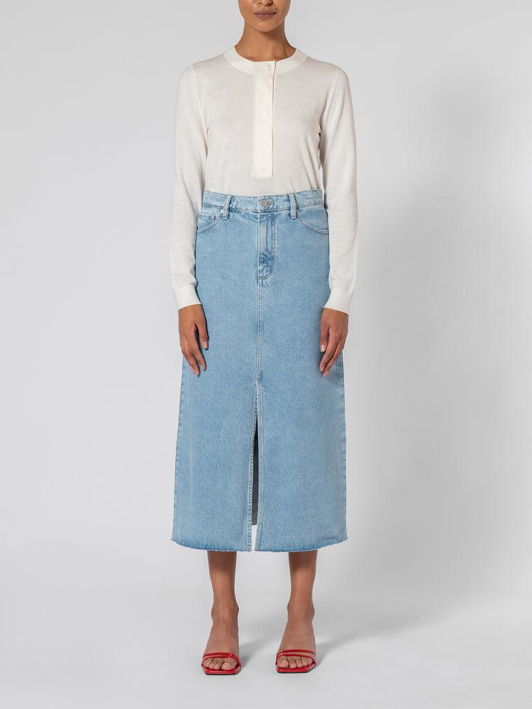 Nobody Denim Mallory Skirt in Indigo Dreams Wash - the tartan fox