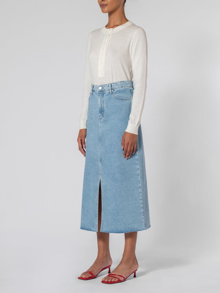 Nobody Denim Mallory Skirt in Indigo Dreams Wash - the tartan fox