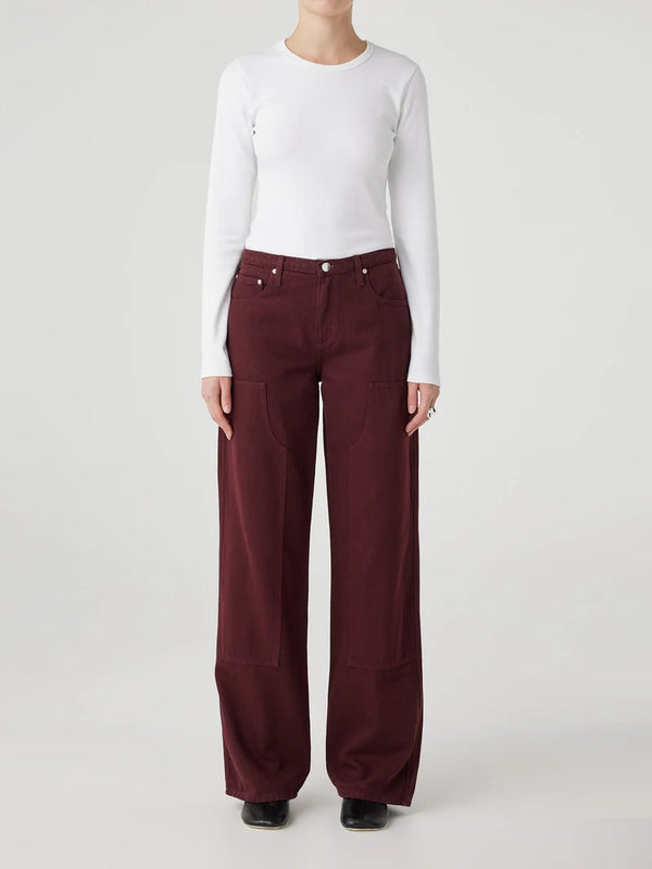 Nobody Denim Misha Jean in Oxblood - the tartan fox