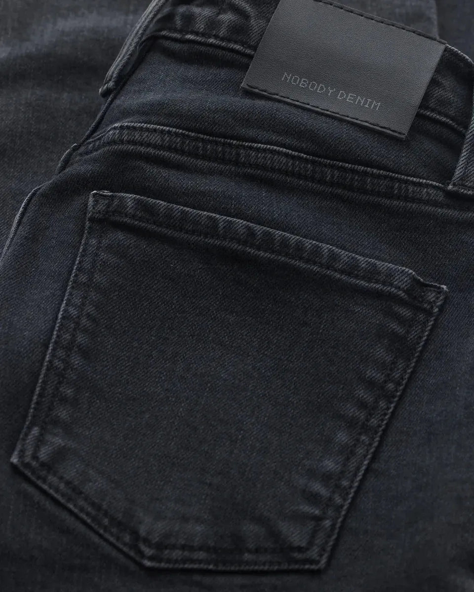 Black denim jeans with Nobody Denim label, stylish women's fashion for on-the-go style