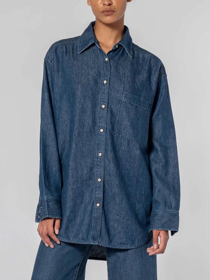 Nobody Denim Tessa Shirt in Blue Steel - the tartan fox