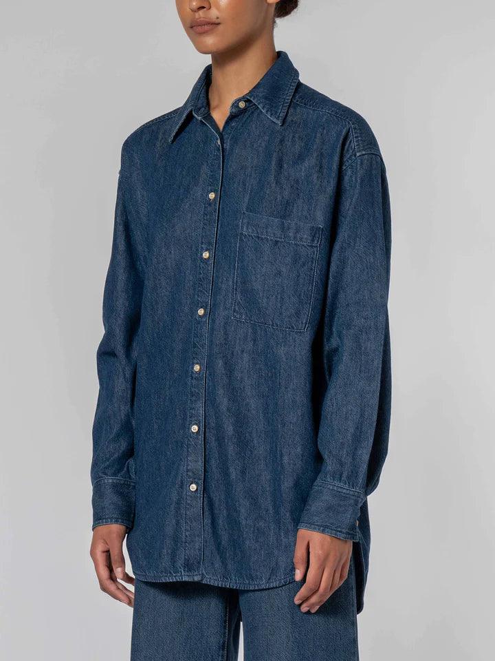 Nobody Denim Tessa Shirt in Blue Steel - the tartan fox