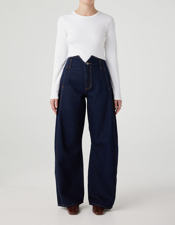 Nobody Denim Vera Tuxedo Jean in Pure Blue - the tartan fox