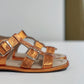 Nu Neo Pia Metallic Leather Sandal in Orange - the tartan fox