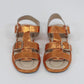 Nu Neo Pia Metallic Leather Sandal in Orange - the tartan fox