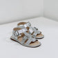 Nu Neo Pia Metallic Leather Sandal in Silver - the tartan fox