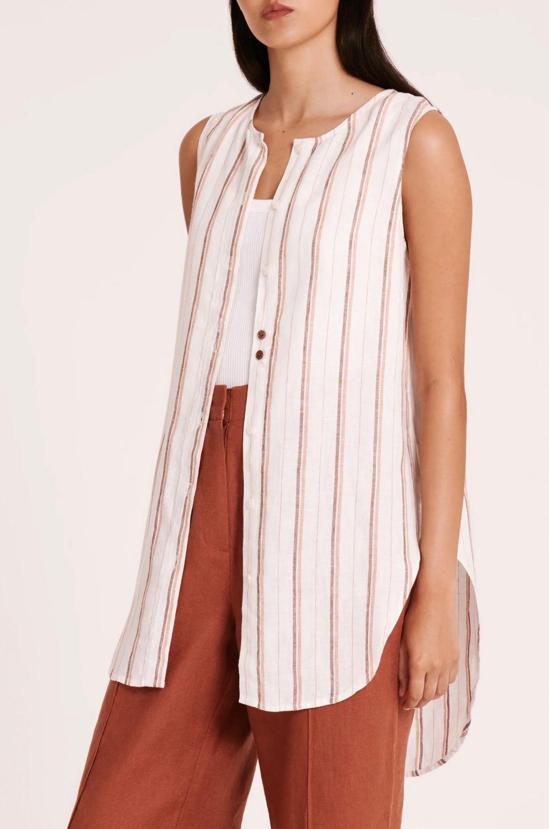 Nude Lucy Aisha Sleeveless Linen Shirt - the tartan fox