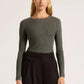 Nude Lucy Classic LS Knit in Charcoal - the tartan fox