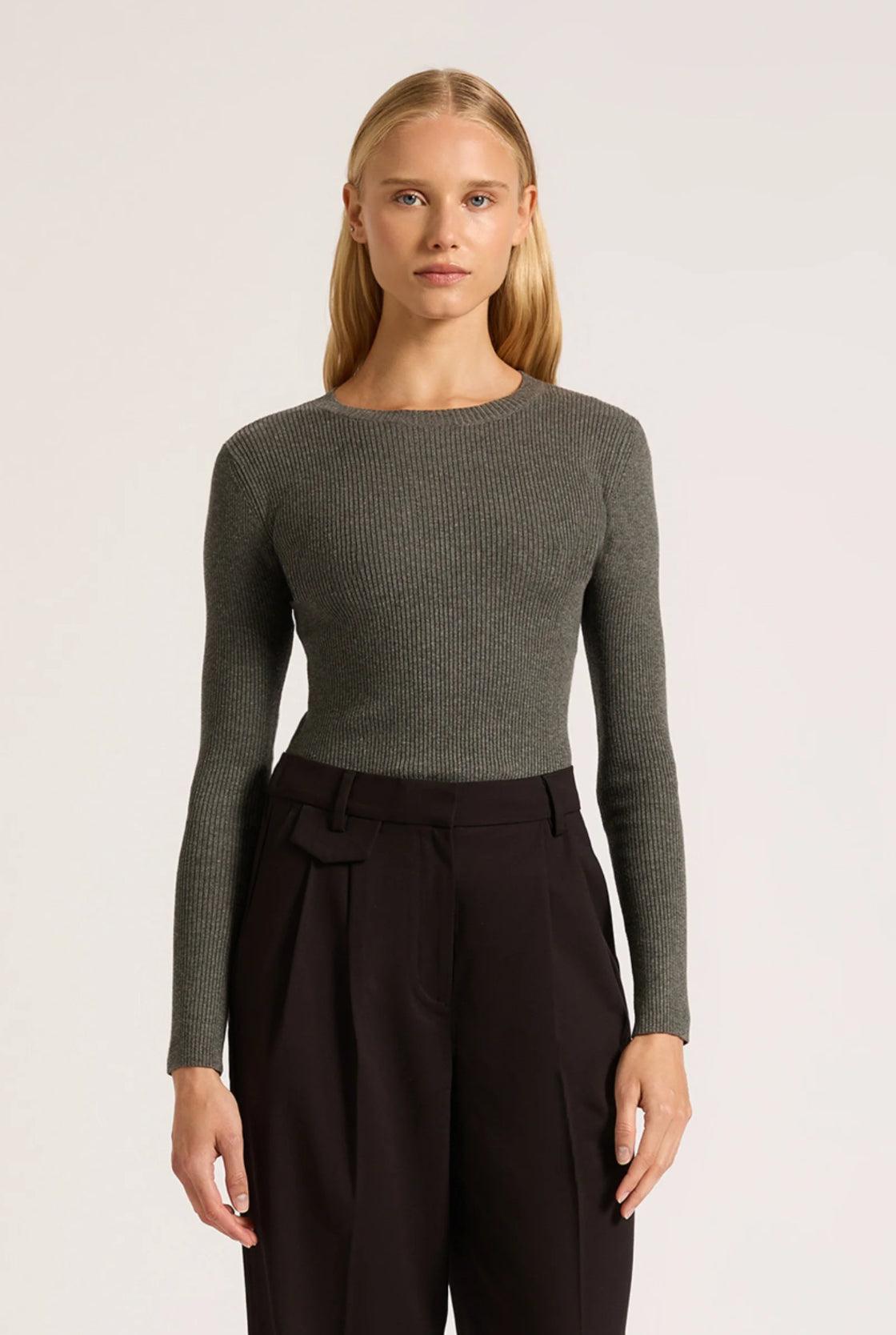 Nude Lucy Classic LS Knit in Charcoal - the tartan fox