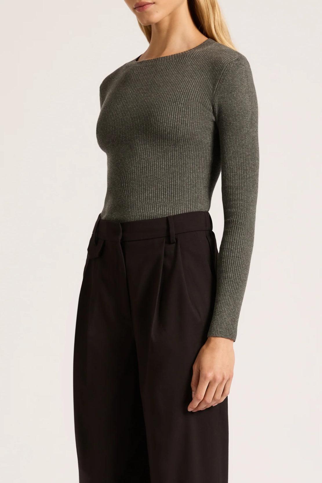 Nude Lucy Classic LS Knit in Charcoal - the tartan fox