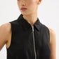 Nude Lucy Dalia Linen Vest in Black - the tartan fox