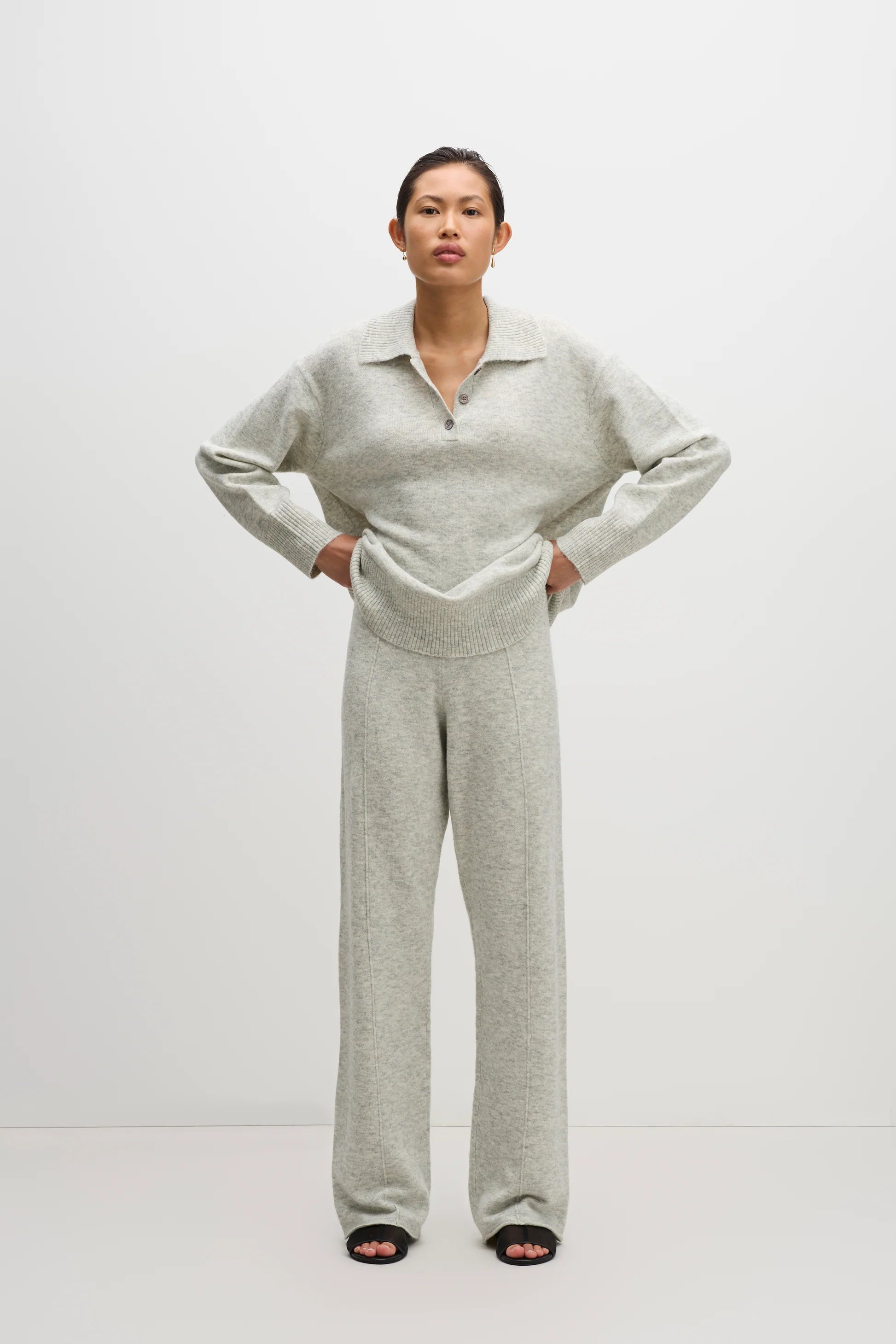Nude Lucy Dallas Knit Pant in Grey Marle - the tartan fox