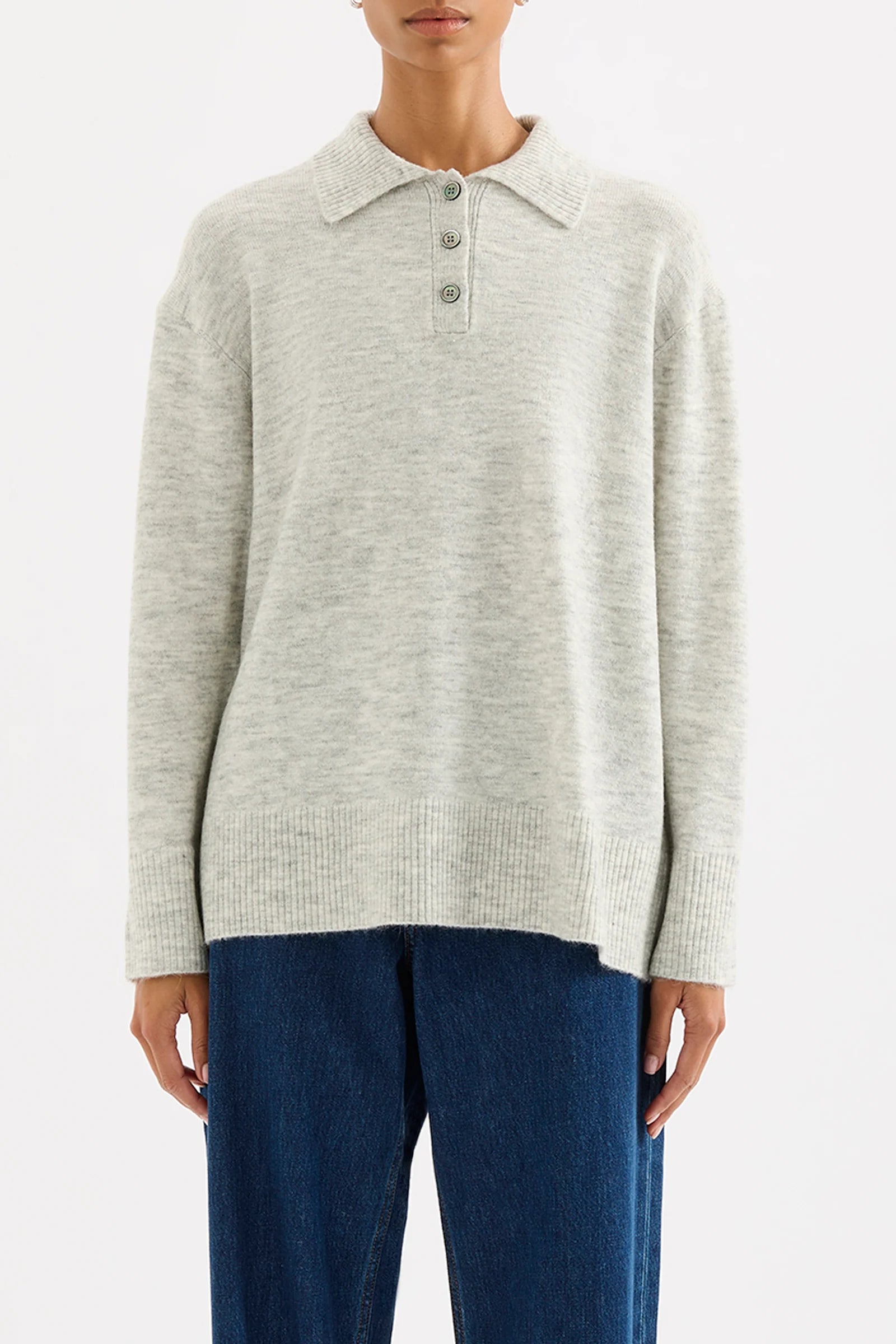 Nude Lucy Dallas Rugby Knit in Grey Marle - the tartan fox