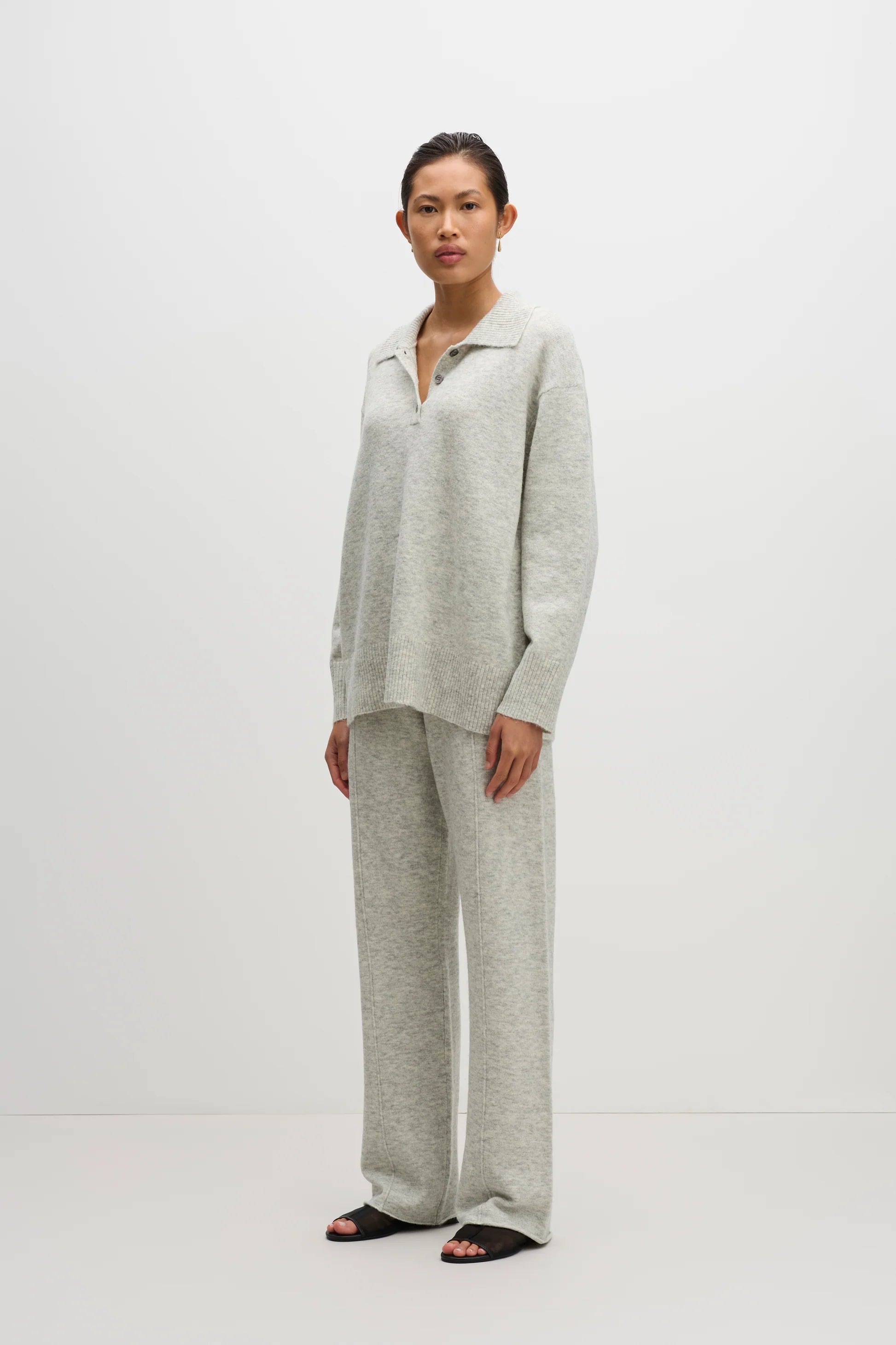 Nude Lucy Dallas Rugby Knit in Grey Marle - the tartan fox