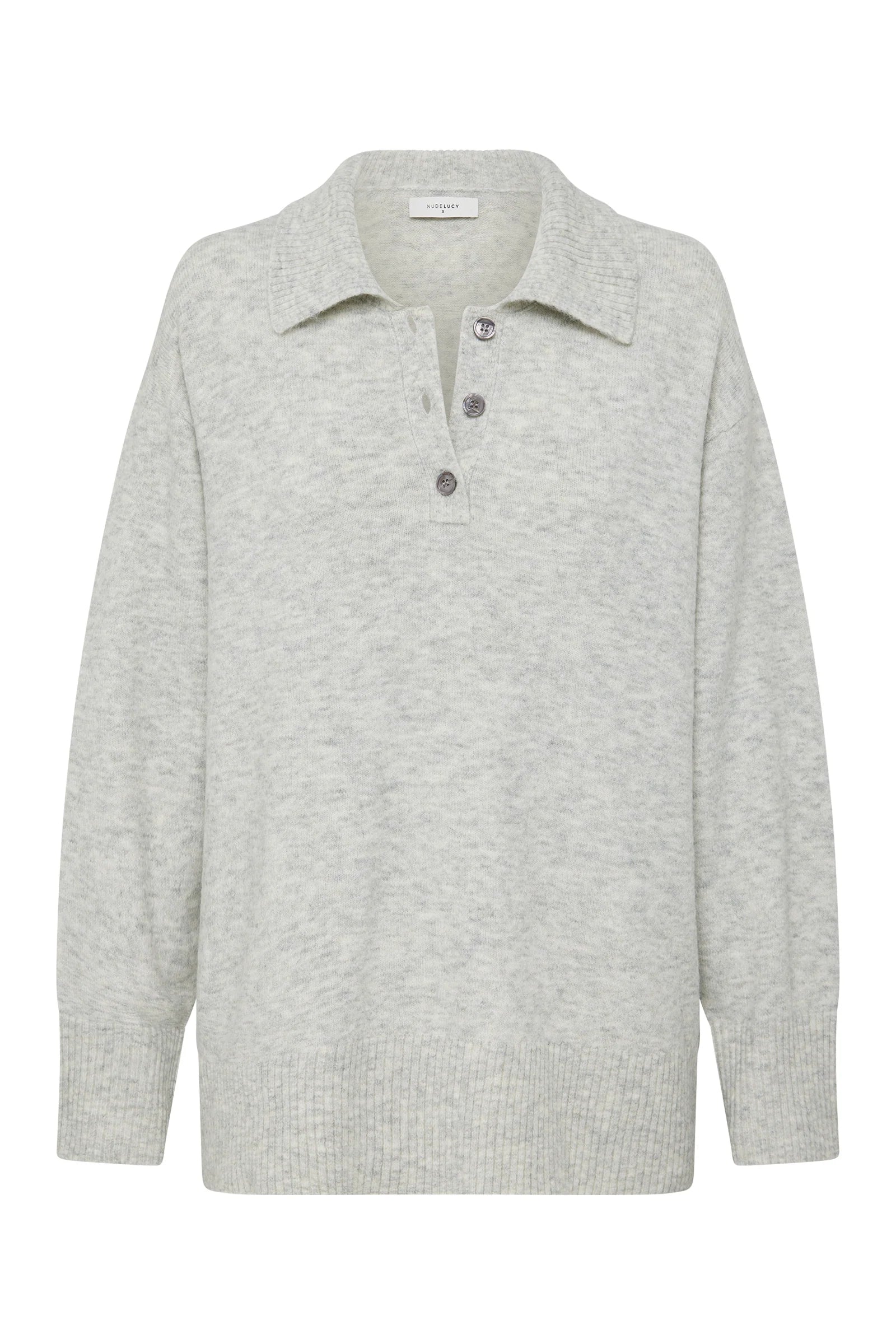 Nude Lucy Dallas Rugby Knit in Grey Marle - the tartan fox