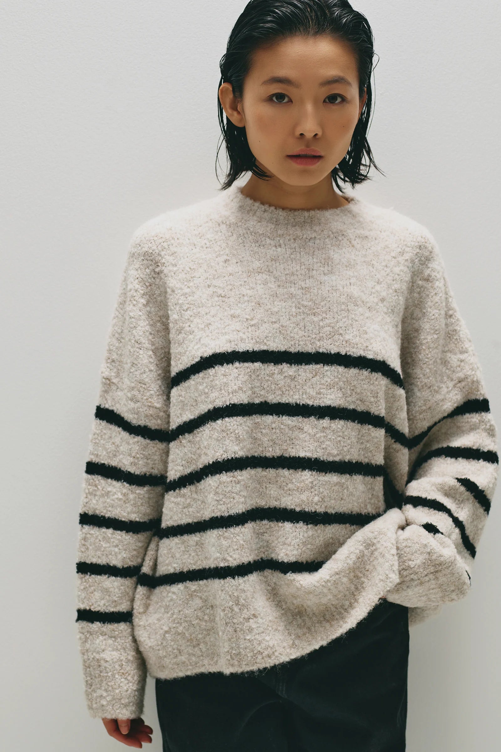 Nude Lucy Elias Stripe Knit in Oatmeal Stripe - the tartan fox