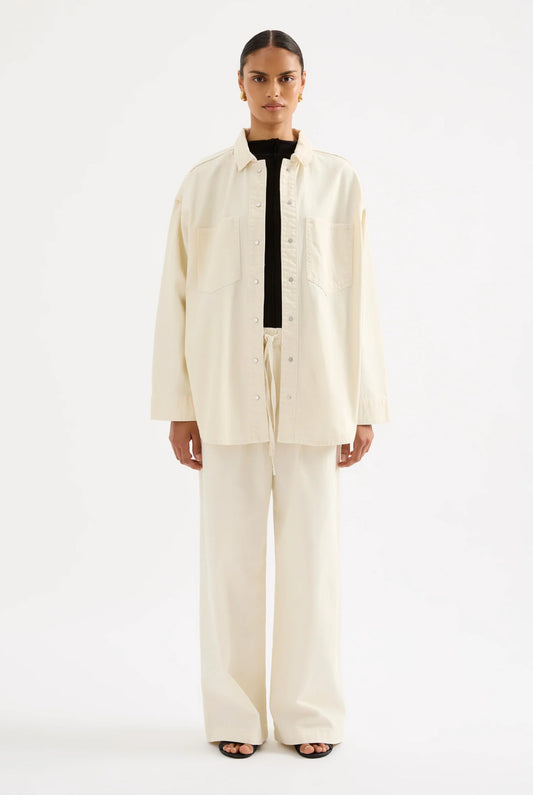 Nude Lucy Esme Denim Overshirt in Natural - the tartan fox