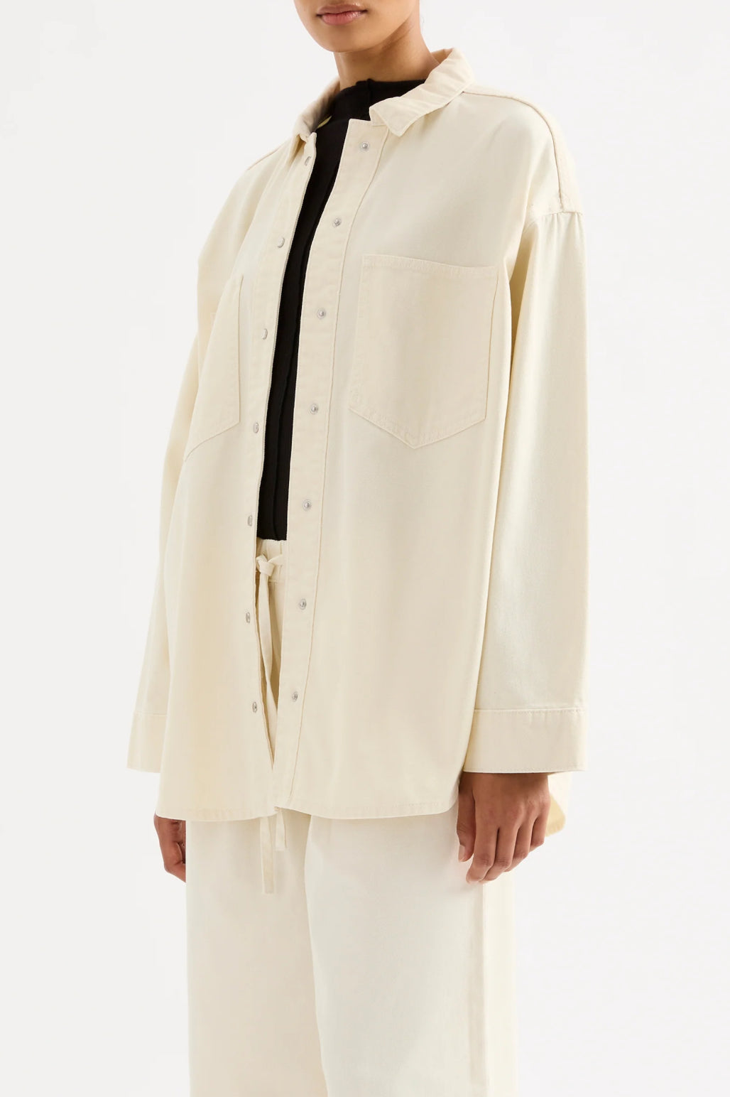 Nude Lucy Esme Denim Overshirt in Natural - the tartan fox