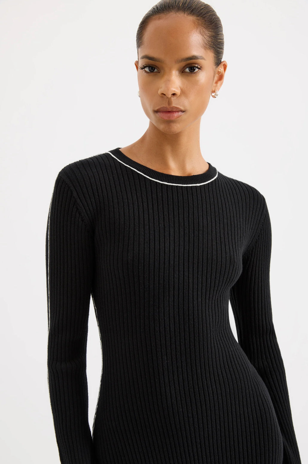 Nude Lucy Gaia Knit Maxi Dress in Black - the tartan fox