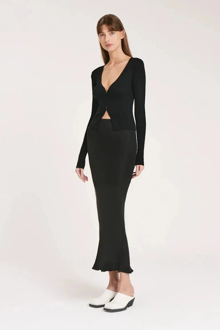 Nude Lucy Ines Cupro Skirt in Black - the tartan fox