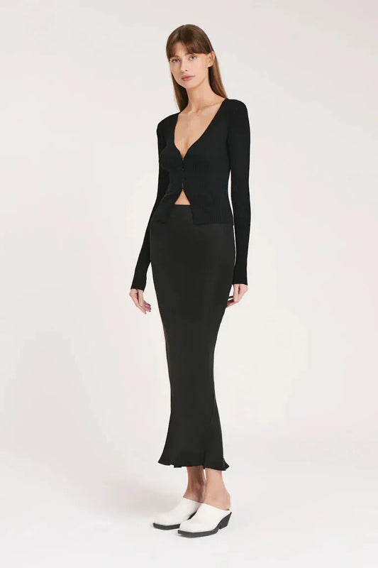 Nude Lucy Ines Cupro Skirt in Black - the tartan fox