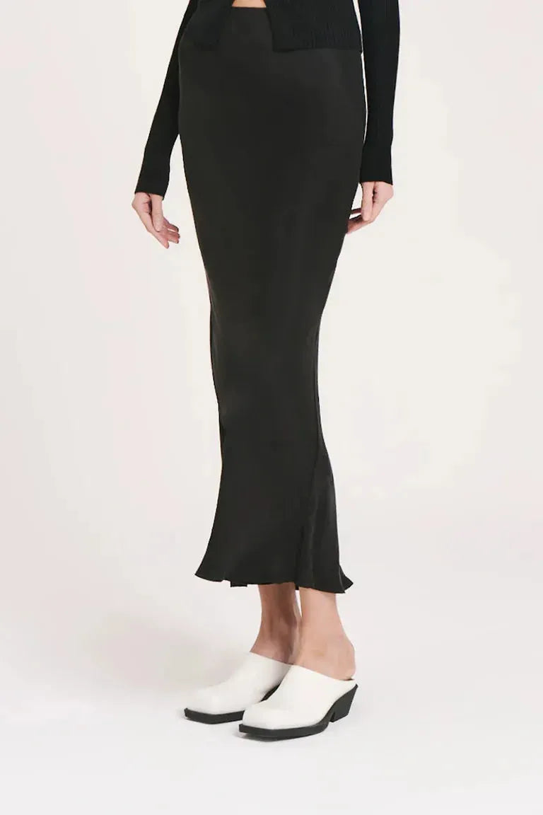 Nude Lucy Ines Cupro Skirt in Black - the tartan fox