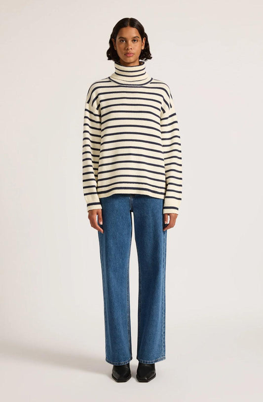 Nude Lucy Kai Turtleneck in Navy Stripe - the tartan fox