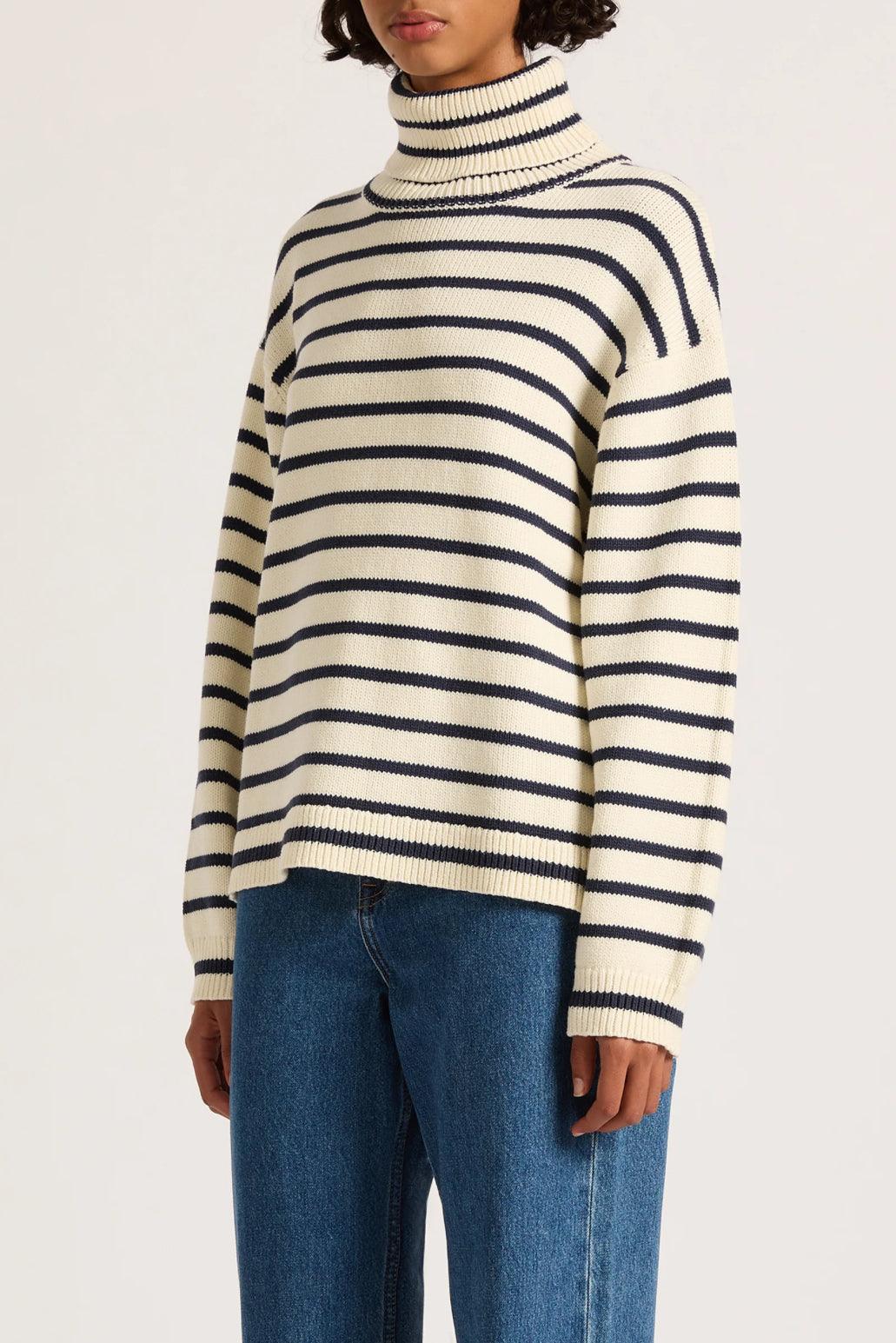 Nude Lucy Kai Turtleneck in Navy Stripe - the tartan fox