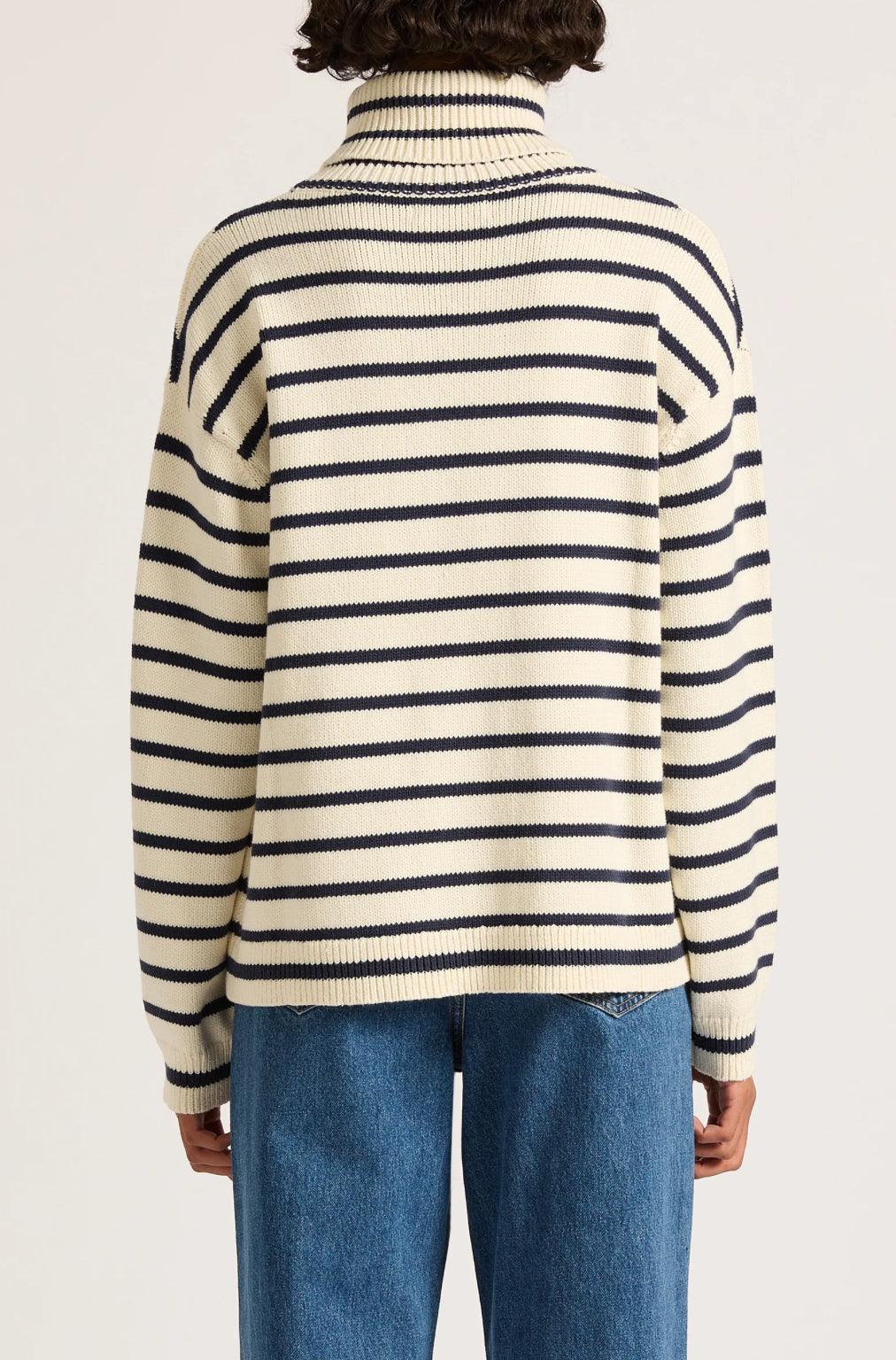 Nude Lucy Kai Turtleneck in Navy Stripe - the tartan fox