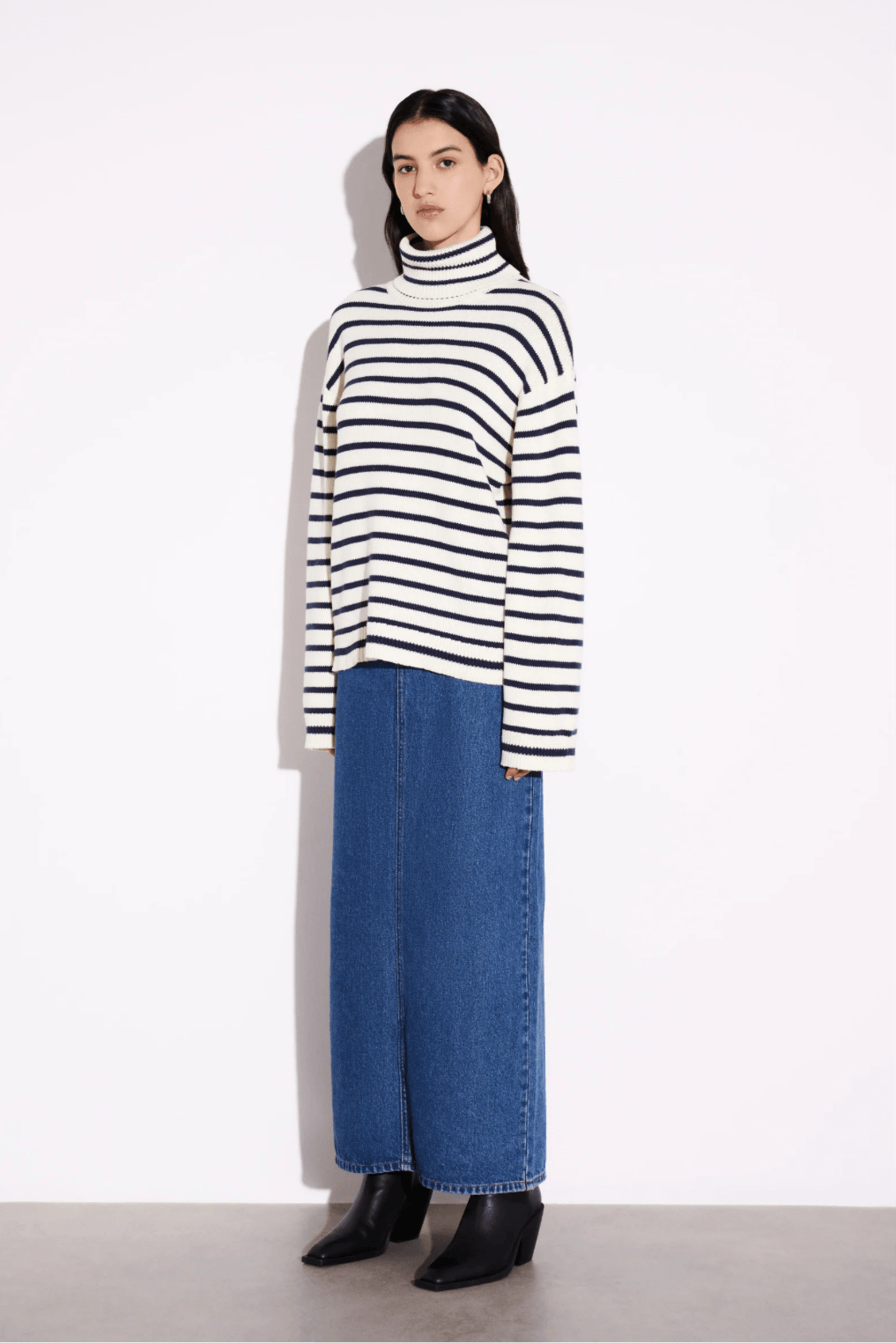 Nude Lucy Kai Turtleneck in Navy Stripe - the tartan fox